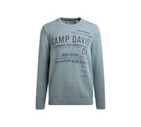 Rundhalspullover CAMP DAVID, Damen, Gr. 4XL, teal, Material: 100% Baumwolle, bedruckt, regular fit normal, Rundhals, eingesetzt Rippbündchen, Pullover Rundhalspullover, aus Baumwolle (25376156-4XL) te