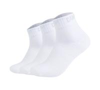 CAMP DAVID Herren Quartersocken, 3er Pack - Action-Mesh Cotton Quarter 3P, Logo Weiß 39-42