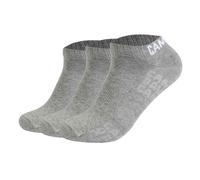 CAMP DAVID Herren Sneakersocken, 3er Pack - Action-Mesh Cotton Sneaker 3P, Logo Grau 39-42