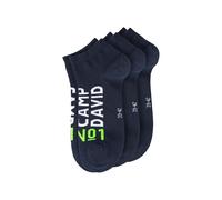 Camp David Herren Sneakersocken mit Intarsia-Logo, 3er-Pack
