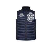 Steppweste CAMP DAVID, Herren, Gr. L, blau, Material: 100% Polyester, Futter: 100% Polyester, Füllung: 100% Polyester, bedruckt, regular fit normal, Westen, mit Windfangleiste (46753006-L) blau