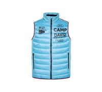 Steppweste CAMP DAVID, Herren, Gr. XL, blau (power blau), Material: 100% Polyester, Futter: 100% Polyester, Füllung: 100% Polyester, bedruckt, regular fit normal, Westen, mit Windfangleiste (43985563-