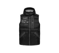 Camp David Herren Steppweste mit Tapes, Artworks und Kapuze Black, 4xl