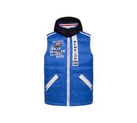 Camp David Herren Steppweste mit Tapes, Artworks und Kapuze Flight Blue, 4xl