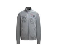 Camp David Herren Strickjacke mit Tapes und Label Prints Dark Stone, 4XL