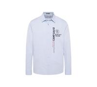 Camp David Herren Strukturiertes Langarmhemd mit Rubber Prints Summer Blue XXXL