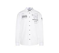 Camp David Herren Strukturiertes Langarmhemd mit Used Print Opticwhite, L