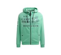 Kapuzensweatjacke CAMP DAVID, Herren, Gr. L, flight grün, Material: 50% Baumwolle, 50% Polyester, bedruckt, bestickt, relaxed fit normal, eingesetzt Rippbündchen, Sweatjacken, Eingrifftaschen mit Druc