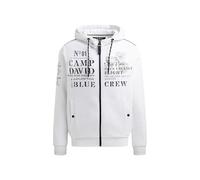 Camp David Herren Sweatjacke mit Kapuze und Logo Artworks Opticwhite, XXXL
