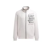 Sweatjacke CAMP DAVID, Herren, Gr. L, grau (ash), Material: 50% Baumwolle, 50% Polyester, bedruckt, bestickt, casual, relaxed fit normal, Langarm eingesetzt Rippbündchen, Sweatjacken, mit Stehkragen (
