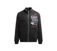Camp David Herren Sweatjacke mit Pikee-Tapes und Artwork Black, M