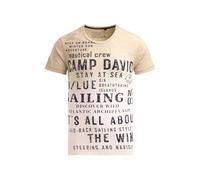 Camp David Herren T-Shirt Dip Dye mit Wording Prints Sea Sand, 4XL