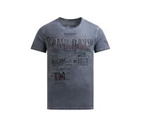 Camp David Herren T-Shirt im Used Look mit Crack Prints Blue Shades, XXXL