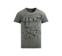 Camp David Herren T-Shirt im Used Look mit Logo-Applikationen Dusty Green, XXXL