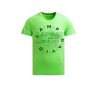 Rundhalsshirt CAMP DAVID, Herren, Gr. S, grün, Single Jersey, Material: 60% Polyester, 35% Baumwolle, 5% Elasthan, bedruckt, regular fit normal, Rundhals, eingesetzt gerader Abschluss, Shirts Rundhals