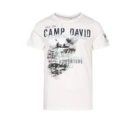 Camp David Herren T-Shirt mit Photoprint Ivory, XXXL