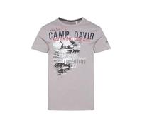 Camp David Herren T-Shirt mit Photoprint Polo Grey, XXL