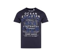 Rundhalsshirt CAMP DAVID, Herren, Gr. L, blau, Material: 100% Baumwolle, bedruckt, regular fit normal, eingesetzt gerader Abschluss, Shirts Rundhalsshirt, aus Baumwolle (20666236-L) blau