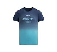 Camp David Herren T-Shirt mit Strukturstreifen, Rücken-Artwork und Dip-Dye-Effekt, 100% Baumwolle, Regular Fit, Aqua, XXXL