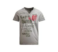 Camp David Herren T-Shirt mit V-Cut und Used Print Shadow, XXXL