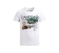Camp David Herren T-Shirt mit V-Neck und Photoprint Offwhite, XXXL
