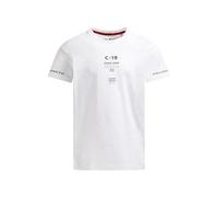 Camp David Herren T-Shirt Relaxed Fit mit Artworks, Rundhals Kurzarm Shirt aus Baumwolle-Elasthan mit Label Prints Opticwhite, XXXL