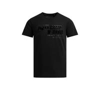 Rundhalsshirt CAMP DAVID, Herren, Gr. S, schwarz, Single Jersey, Material: 95% Baumwolle, 5% Elasthan, bedruckt, regular fit normal, Rundhals, eingesetzt gerader Abschluss, Shirts Rundhalsshirt, mit B
