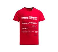 Camp David Herren T-Shirt Rundhals mit Logo Artwork Bright Red, XL