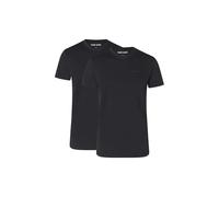 CAMP DAVID Herren T-Shirts, 2er Pack - Crew Neck T-Shirt 2P, Cotton Stretch Schwarz / L L Schwarz