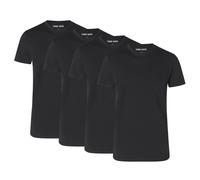 CAMP DAVID Herren T-Shirts, 4er Pack - Crew Neck T-Shirt 4P, Cotton Stretch Schwarz M