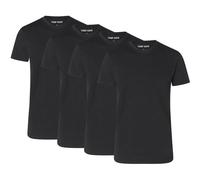 CAMP DAVID Herren T-Shirts, 4er Pack - Crew Neck T-Shirt 4P, Cotton Stretch M Schwarz