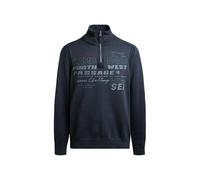 Camp David Herren Troyer-Pullover mit Zipper, Tapes und Prints Cool Navy, L