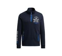 Sweater CAMP DAVID, Herren, Gr. 4XL, blau, Jersey, Material: 70% Baumwolle, 30% Polyester, bedruckt, regular fit normal, hoch geschlossener Ausschnitt, eingesetzt Rippbündchen, Sweatshirts Sweater, mi