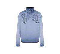 Camp David Herren Troyer-Sweatshirt mit Strick-Details und Artworks Vintage Indigo, XXXL