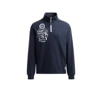 Camp David Herren Troyer-Sweatshirt mit Zipper und Artworks Blue Navy, S