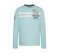 Rundhalsshirt CAMP DAVID, Herren, Gr. XXXL, sea mint, Material: 100% Baumwolle, bedruckt, bestickt, casual, lässig geschnitten normal, Langarm eingesetzt gerader Abschluss, Shirts, aus Baumwolle (4804