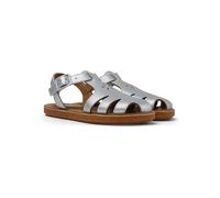 Camper Leder-Halbsandalen in Silber - Größe 28 | Kindersandalen