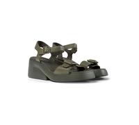 Camper Leder-Keilsandaletten in Khaki - Größe 37 | Damen Sandalen
