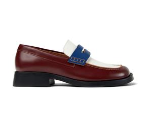 CAMPER Twins - Elegante schuhe für Damen - Burgund,Weiß,Blau, Größe 39, Glattleder