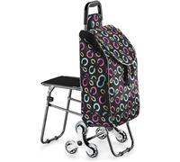 CamPLy Einkaufswagen Treppensteiger Trolley Einkaufstrolley Mit Sitz, Faltbarer Einkaufswagen, Treppensteigen, Tragbarer Handwagen, Einkaufstasche Mit Rädern Einkaufstrolley Klappbar,D
