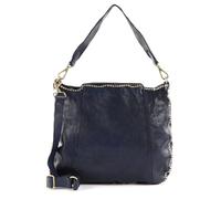 Campomaggi Leder Schultertasche Umhängetasche Shoulder Bag Blu Indaco dunkelblau