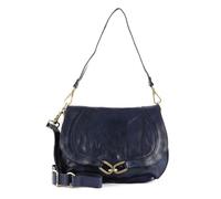Campomaggi Leder Schultertasche Umhängetasche Shoulder Bag Blu Indaco dunkelblau