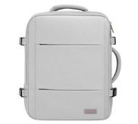 Camry CR 6881mg Reiserucksack 24L erweiterbar, Handgepäck Rucksack mit Laptopfach bis 15,6 Zoll, Business Backpack mit RFID-Fach, USB-Anschluss, Trolleykompatibel Grau