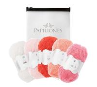 Camtiac Creative Bubble Garn Häkelgarn Strickgarn Bastelgarn Spülschwammgarn Pink Farben: 1 Weiss 3 Rosa 4 Pink 5 Melone 6 Rot 5x50g inkl. Papiliones Tasche