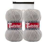 Camtiac Twister Baby Babywolle Häkelgarn Strickgarn Farbe: Grau-16 2x50g