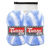 Camtiac Twister Baby Babywolle Häkelgarn Strickgarn Farbe: Himmel color-95 2x50g