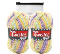 Camtiac Twister Baby Babywolle Häkelgarn Strickgarn Farbe: Pastel color-91 2x50g