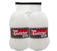Camtiac Twister Baby Babywolle Häkelgarn Strickgarn Farbe: Weiss-10 2x50g
