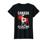Canada is Calling - Urlaub in Kanada | Auswanderer T-Shirt, Damen, Schwarz, M