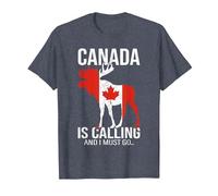 Canada is Calling - Urlaub in Kanada | Auswanderer T-Shirt, Herren, Blau Meliert, M